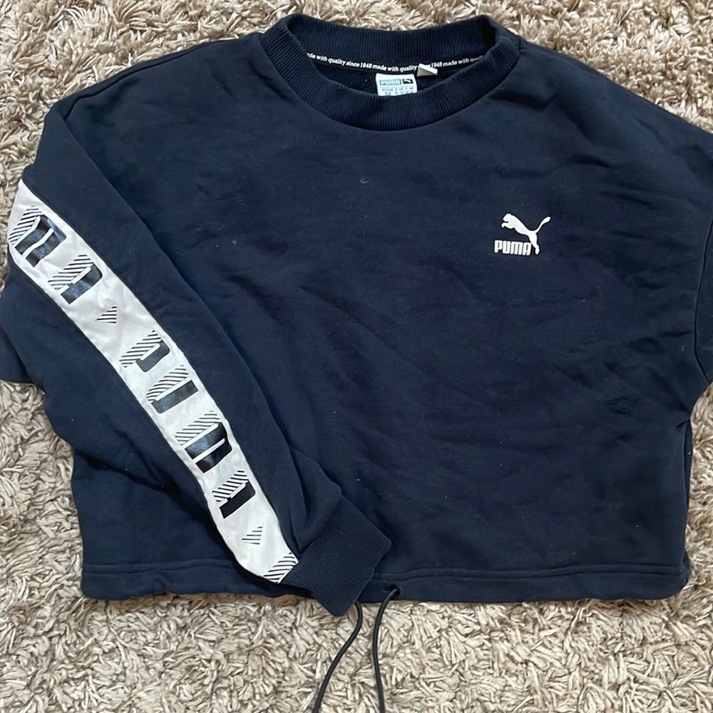 Puma crew neck sweat top draw string sweat top🖤🔥